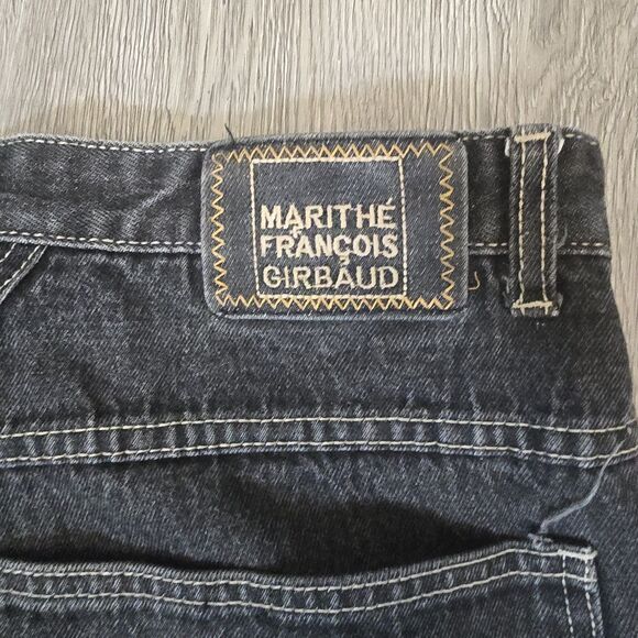 VTG Y2K Marithe Francois Girbaud Mens Black Jeans Short Size 40 Baggy - Picture 8 of 8